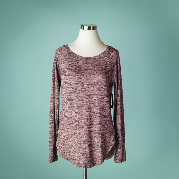 Athleta Tops - Athleta M Burgundy Pose Marled Long Sleeve Top